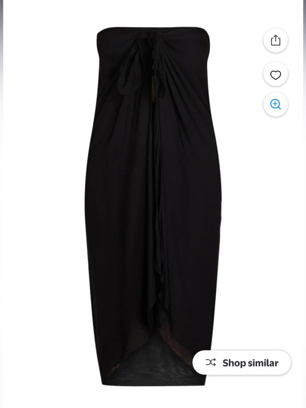 NWT Time and Tru Women's Black Pareo Wrap Swim Cover- One Size